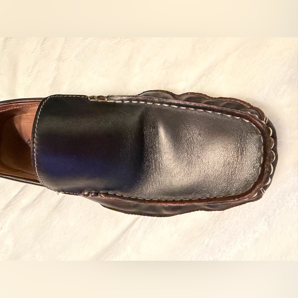 Men’s Aldo Dark Brown Leather Slip-On Loafers - Picture 5 of 11